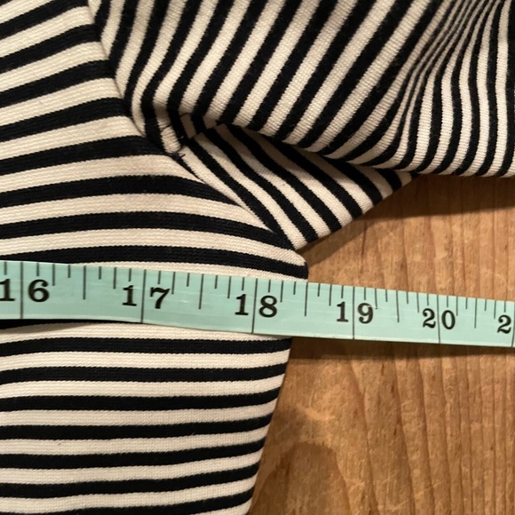 CAbi Blue White Striped Double Breasted Nautical Blazer Gold buttons preppy L - Picture 10 of 15